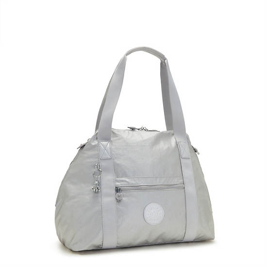 Kipling Art Medium Metallic Tote Çanta Gümüş | TR 1759UZ